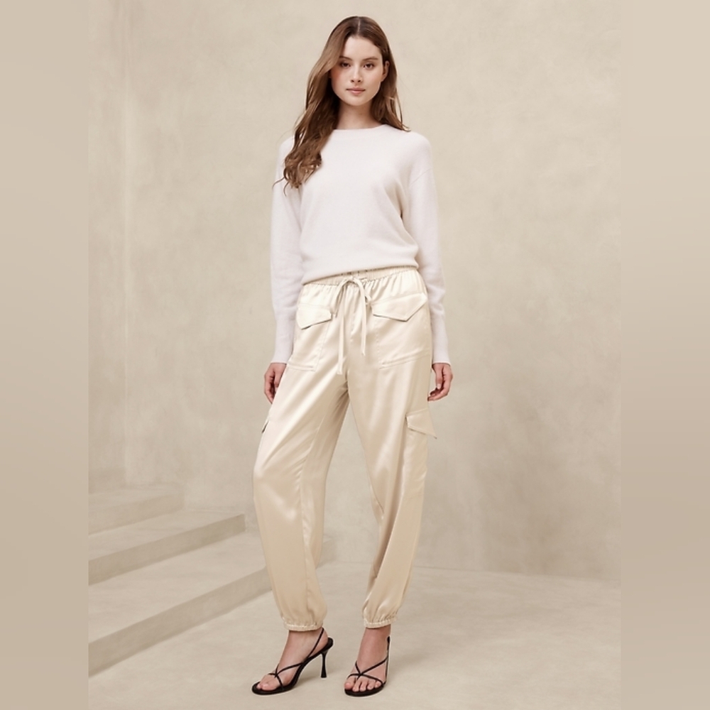 Banana Republic Gold Satin Jogger Pants